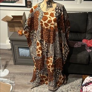 Animal Print Kaftan Muu-Muu House Dress